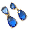 Teardrop AB Gold Glass Link Earrings