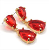Teardrop AB Gold Glass Link Earrings