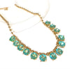 AB Round Glass Ball Chain Gold Necklace