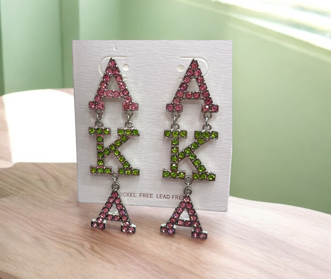 Sparkling Sorority Initial Earrings