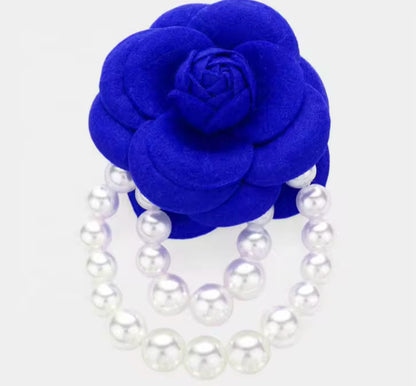 Camellia Flower Pearls Brooch Pins