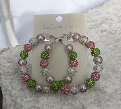 Beaded Hoop Earrings