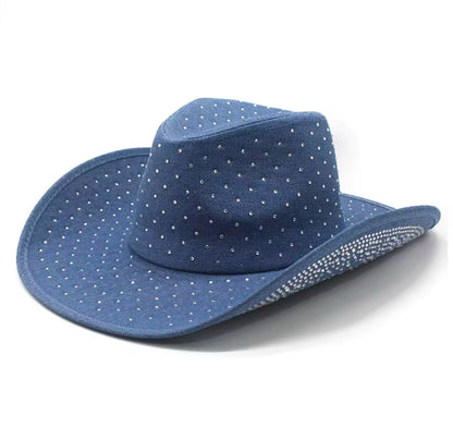 Blue Denim Cowboy Hat w/ Rhinestones