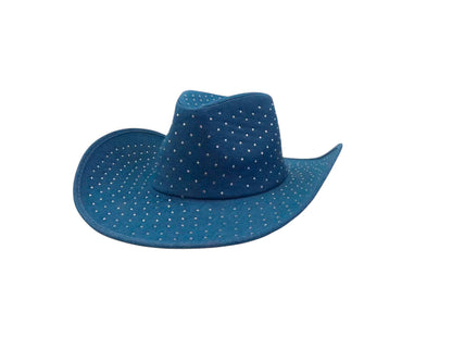 Blue Denim Cowboy Hat w/ Rhinestones