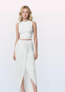  White 2 Pc Skirt Set